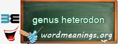 WordMeaning blackboard for genus heterodon